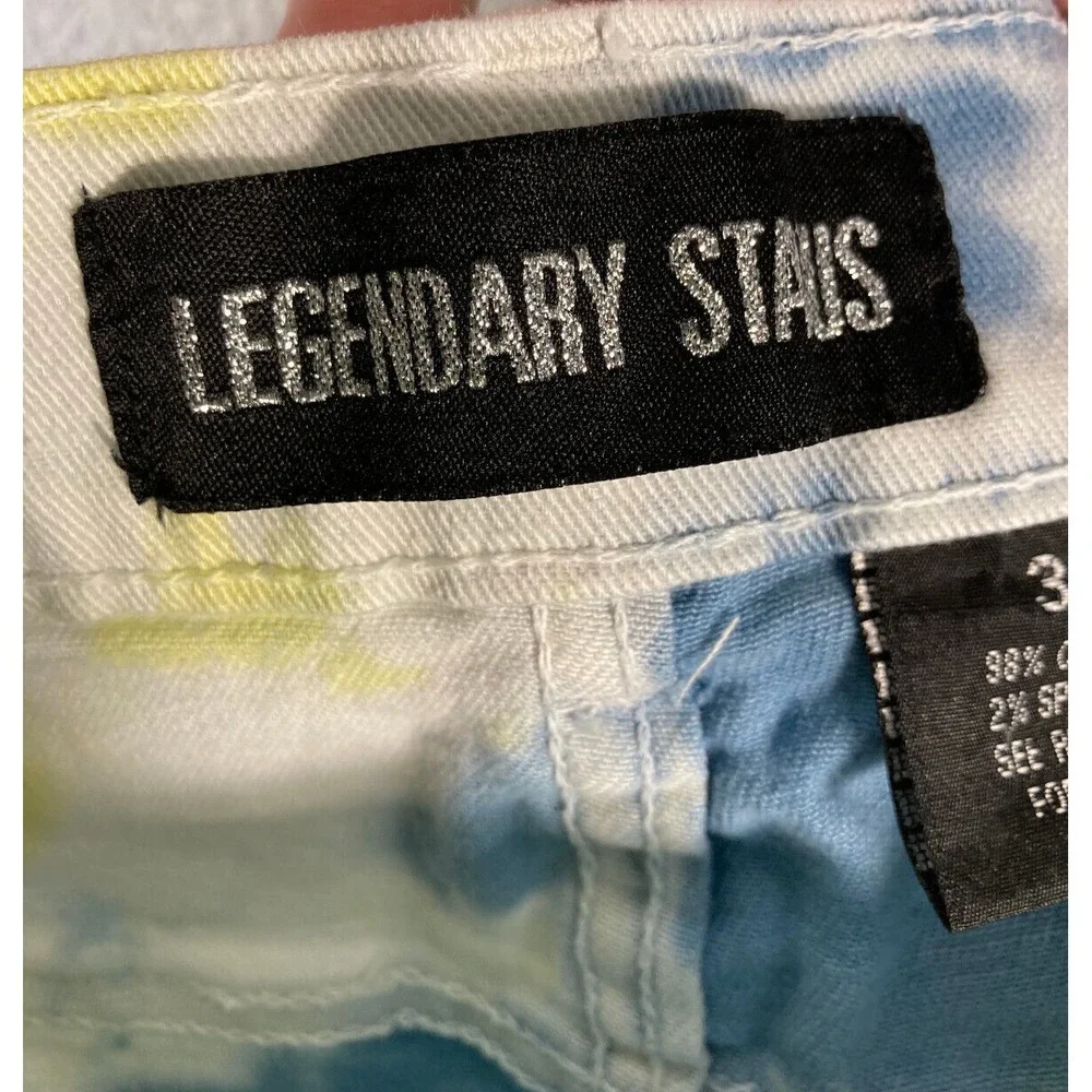 Legendary Status Jeans Men's 34x31 White Color Splatter Stretch Streetwear Urban